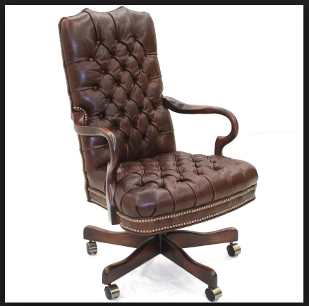 baxter brown leather office chairs with wooden arms