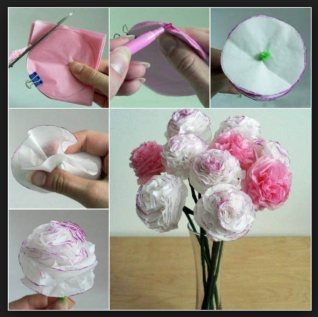 how to make a tissue paper flower bouquet