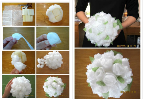 how to make flower bouquet with tissue paper