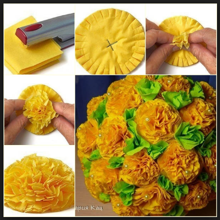 how to make tissue paper flower bouquet