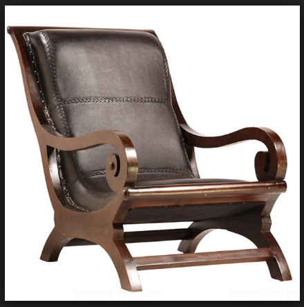 leather chairs with wood arms