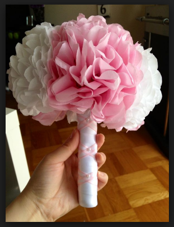 tissue paper flower wedding bouquet
