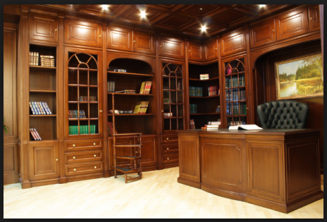 solid wood bookcases with glass doors